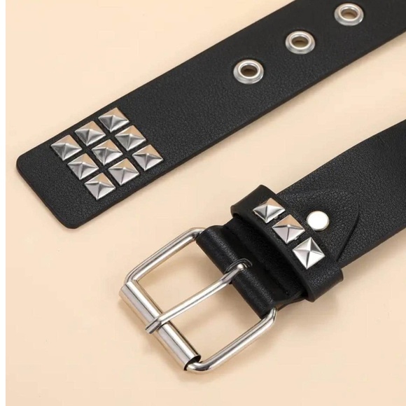 PU Black Studded Belt - Picture 6 of 10